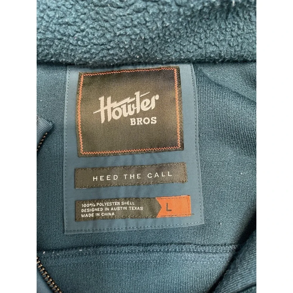 Howler Bros Men's Green Chisos‎ Fleece Jacket Large Pockets L Large